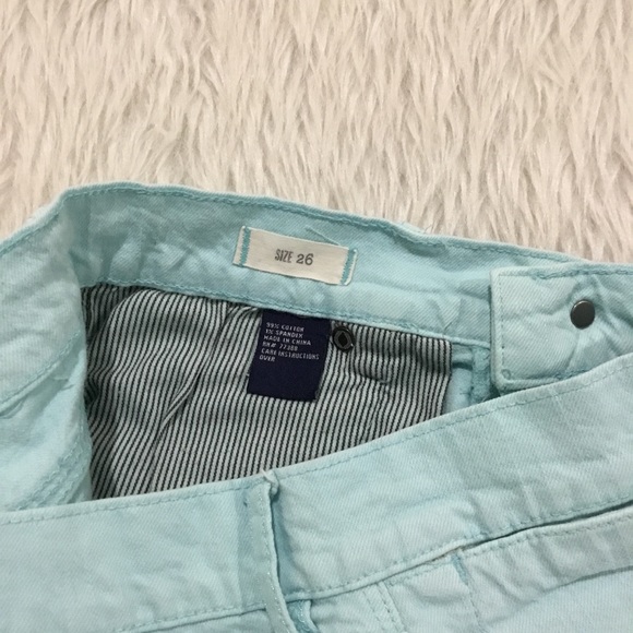 Madewell blue stretchy distressed denim summer shorts size 26 - Picture 4 of 4